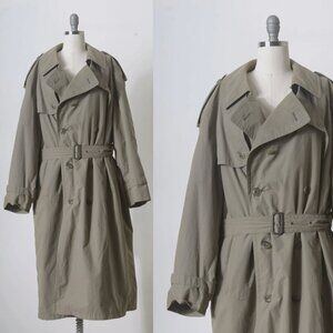 Gore Tex Bugatti Vintage Trench Coat - Olive Green - 1990's
